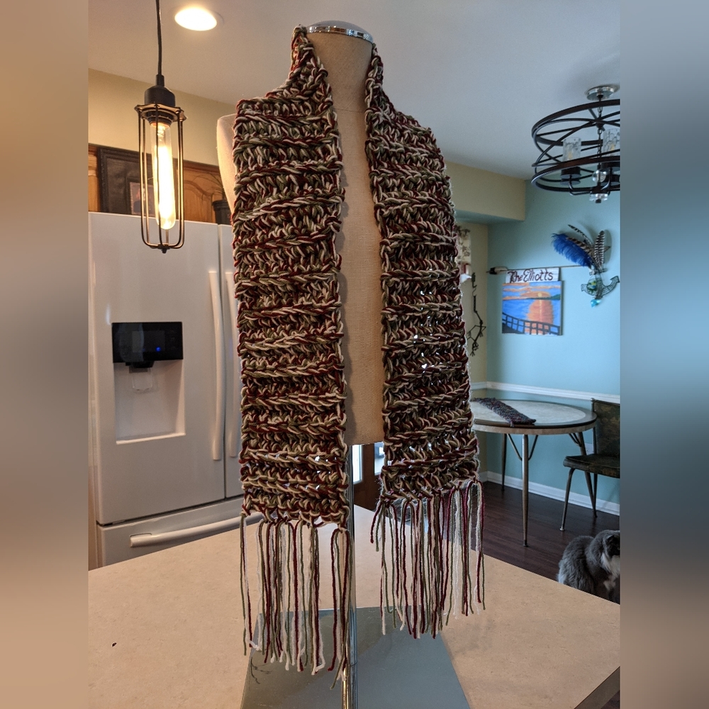 Grandmacore Grandpacore Crochet Scarf handmade one of a kindness
